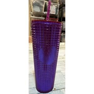 NEW Starbucks Summer Iridescent Cold cup Grid Venti Tumbler 24 OZ purple